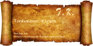 Tonhauser Kinga névjegykártya