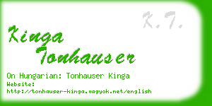 kinga tonhauser business card